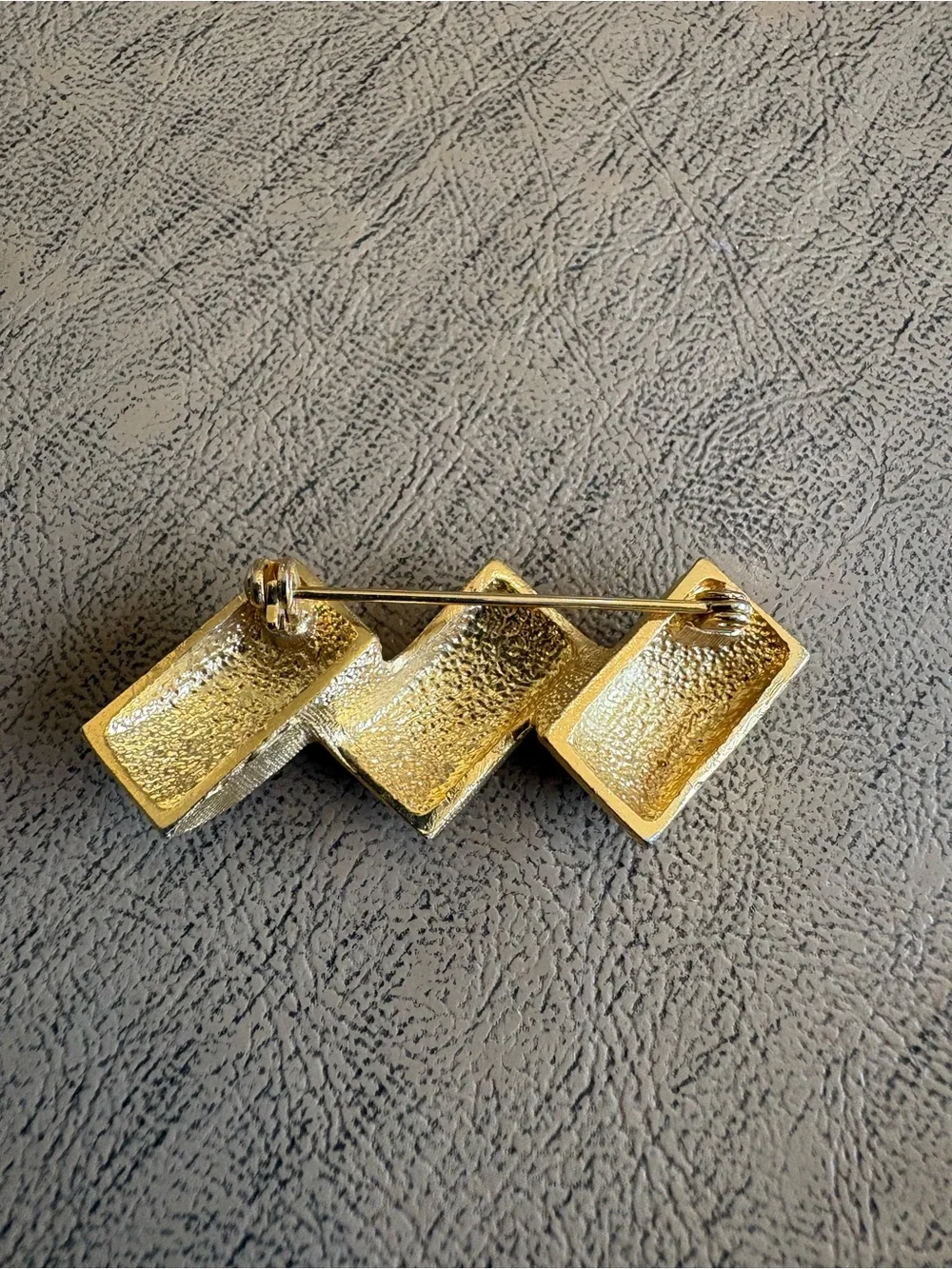 Vintage Gold Tone Geometric Statement Brooch